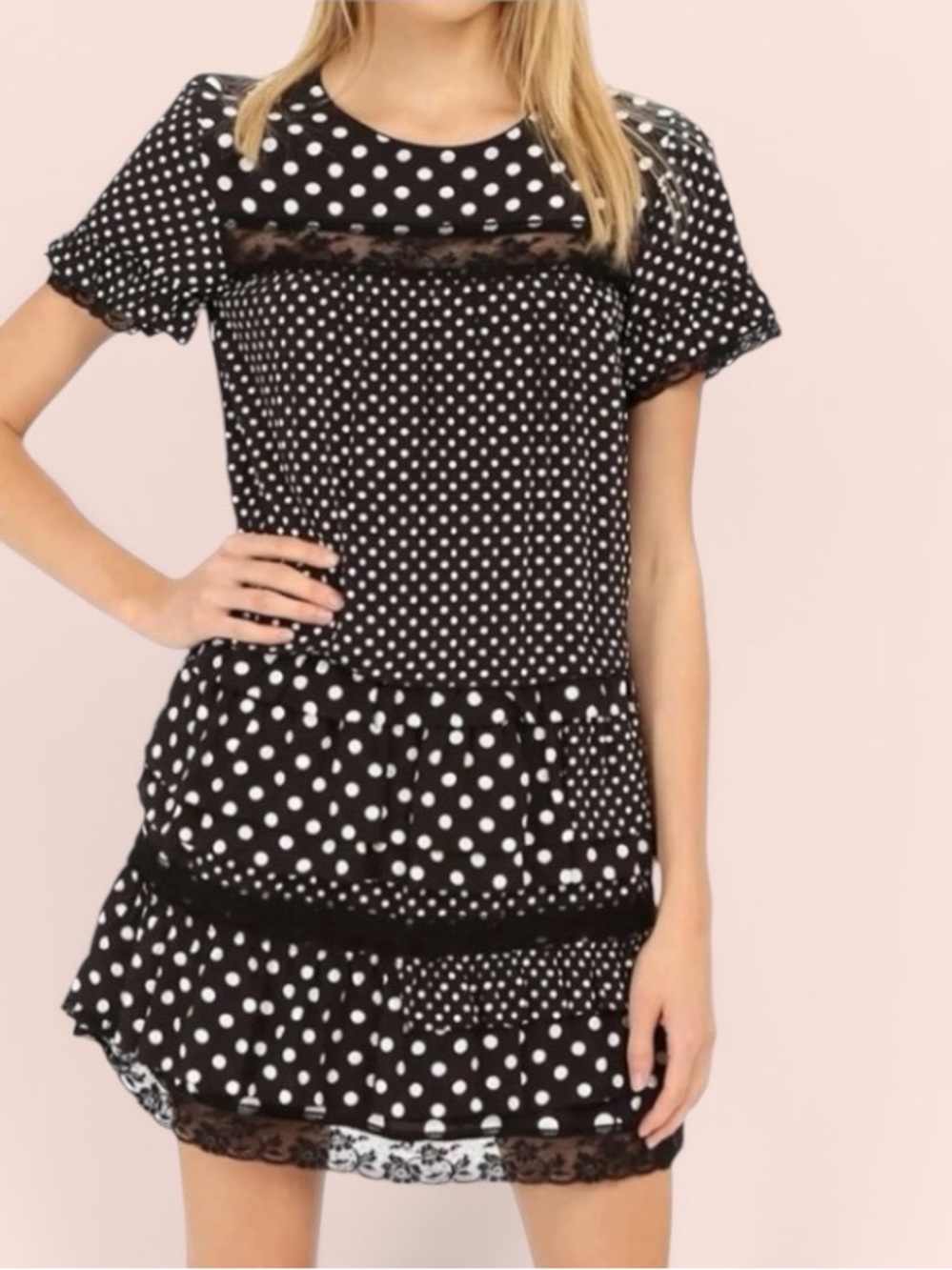 MARC BY MARC JACOBS Polka Dot Lace Ruffle Dress
